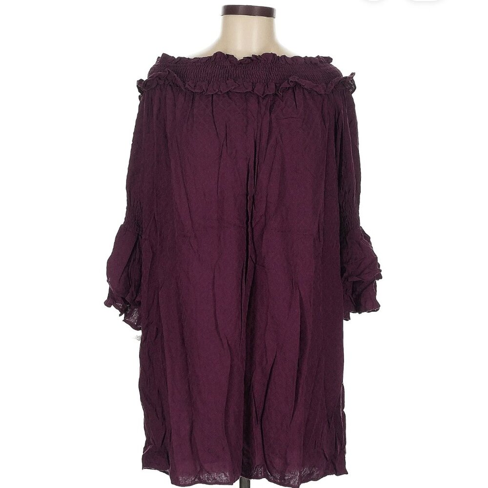 ✨  MISS ME ✨ 100% Viscose Burgundy Casual Dress